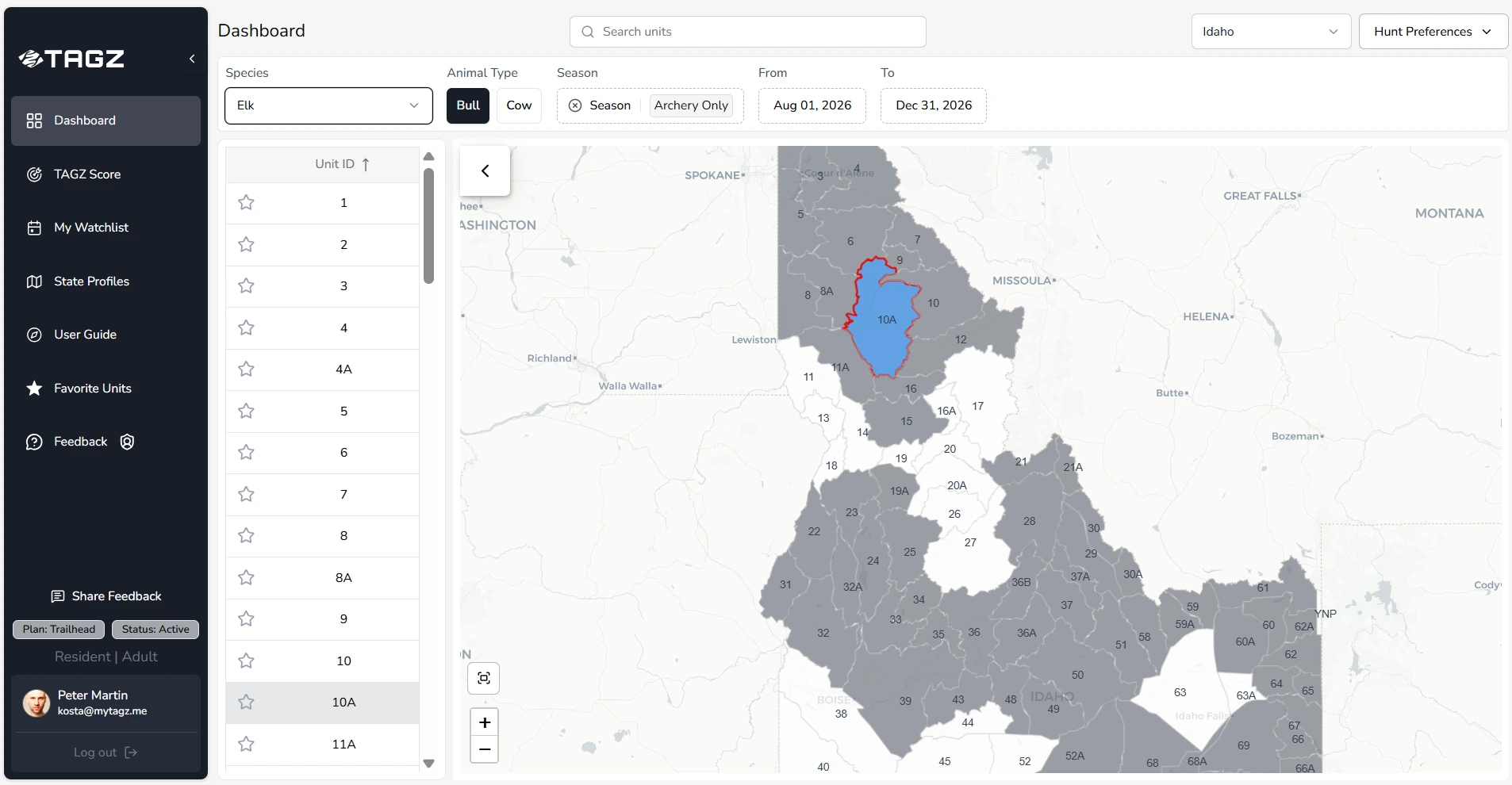 TAGZ Idaho Dashboard